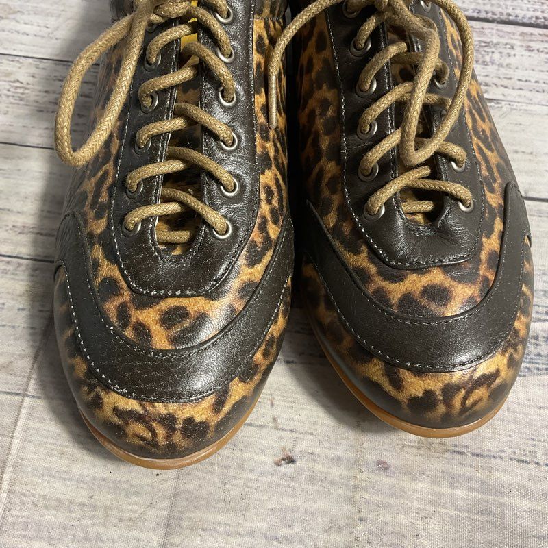 Jeon Brown Leopard Print Sneaker Bowling Shoe Women's Size 5