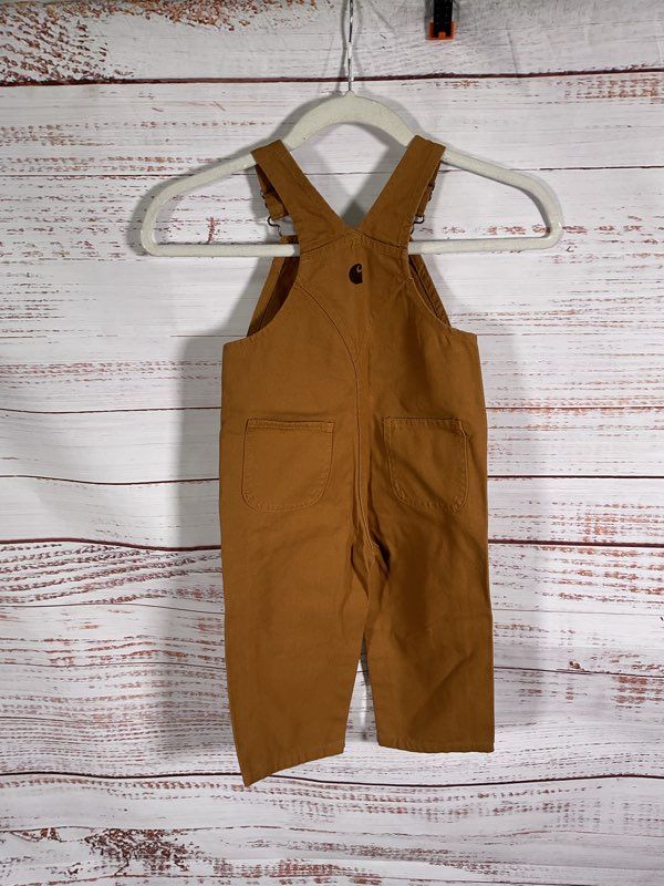 Carhartt Overalls Boys 18 Months Brown Duck Canvas Bib Pants Workwear