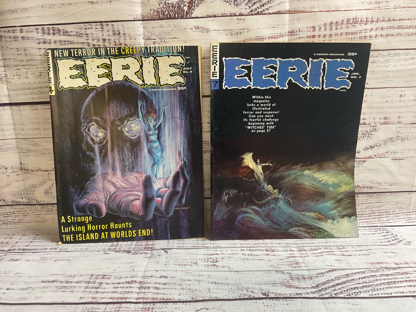 Lot Of 2 'Eerie' Comic Books Issues 7 And 4