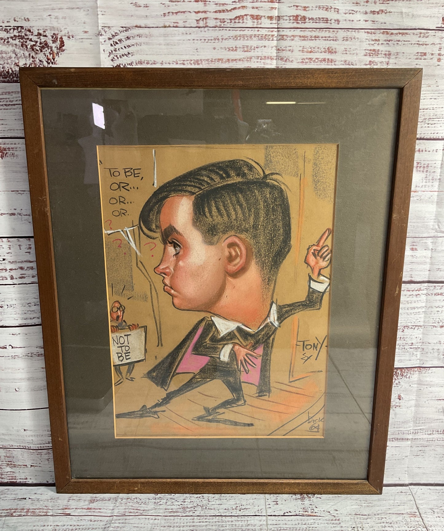 Tony by Dick Briefer Signed Framed Caricature Drawing