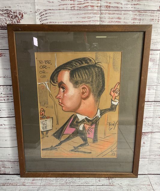 Tony by Dick Briefer Signed Framed Caricature Drawing