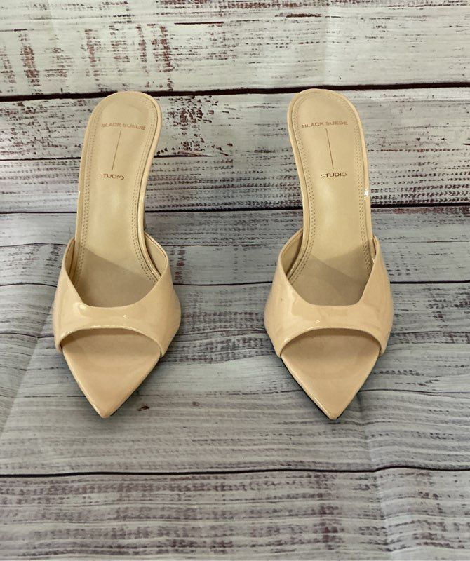Women's Black Suede Studio Beige Mules Size 6 Retail $300 LOW STOCK ONLINE