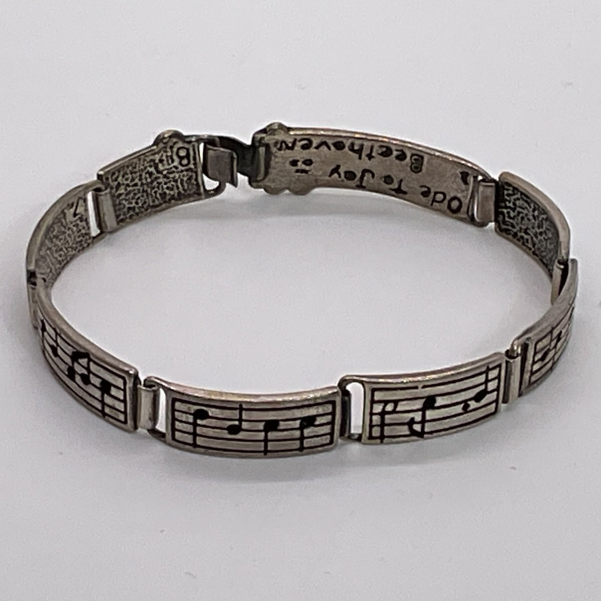VTG. SHUBES Sterling Silver "Ode to Joy Beethoven" 6.75" Bracelet- 16.77g