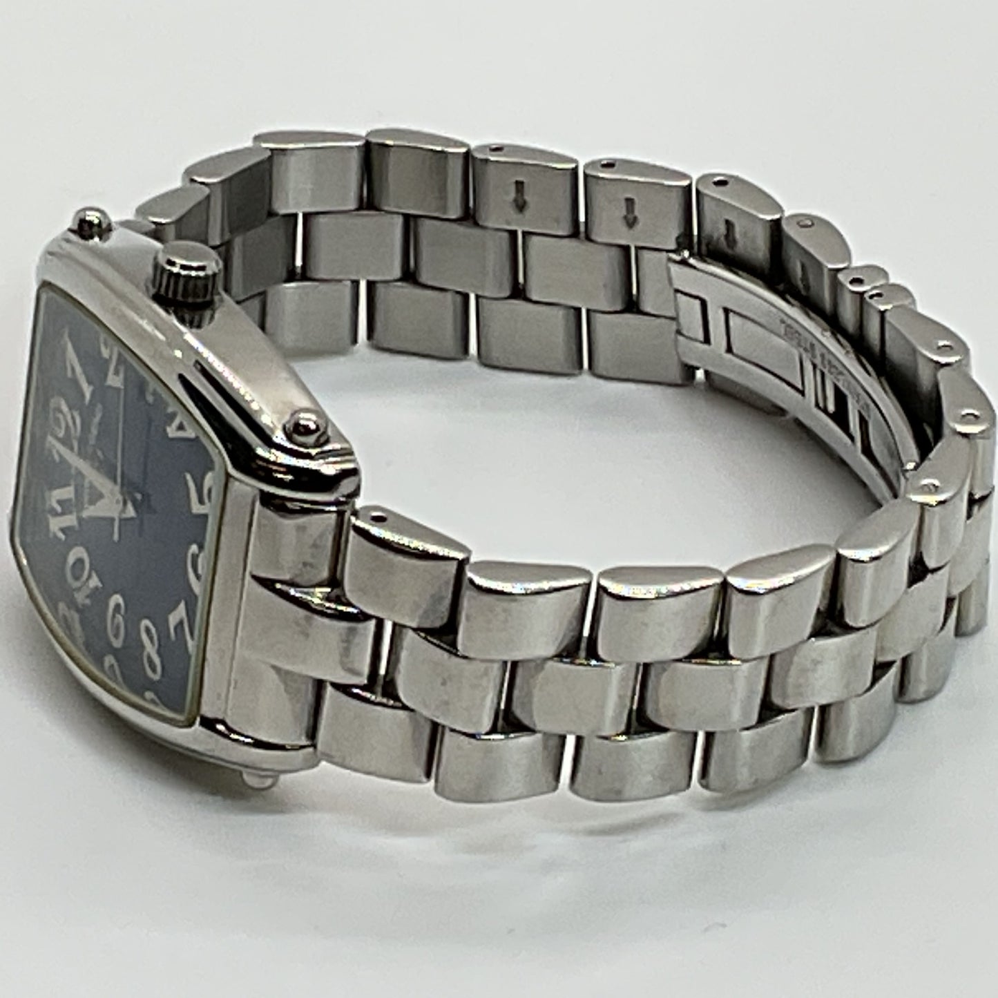 SWISS LEGEND Ascona SWI Men's Silver Tone Blue Dial Watch- NEEDS BATTERY
