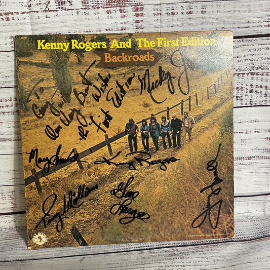 Signed KENNY ROGERS & The First Edition Backroads Vinyl Record LP