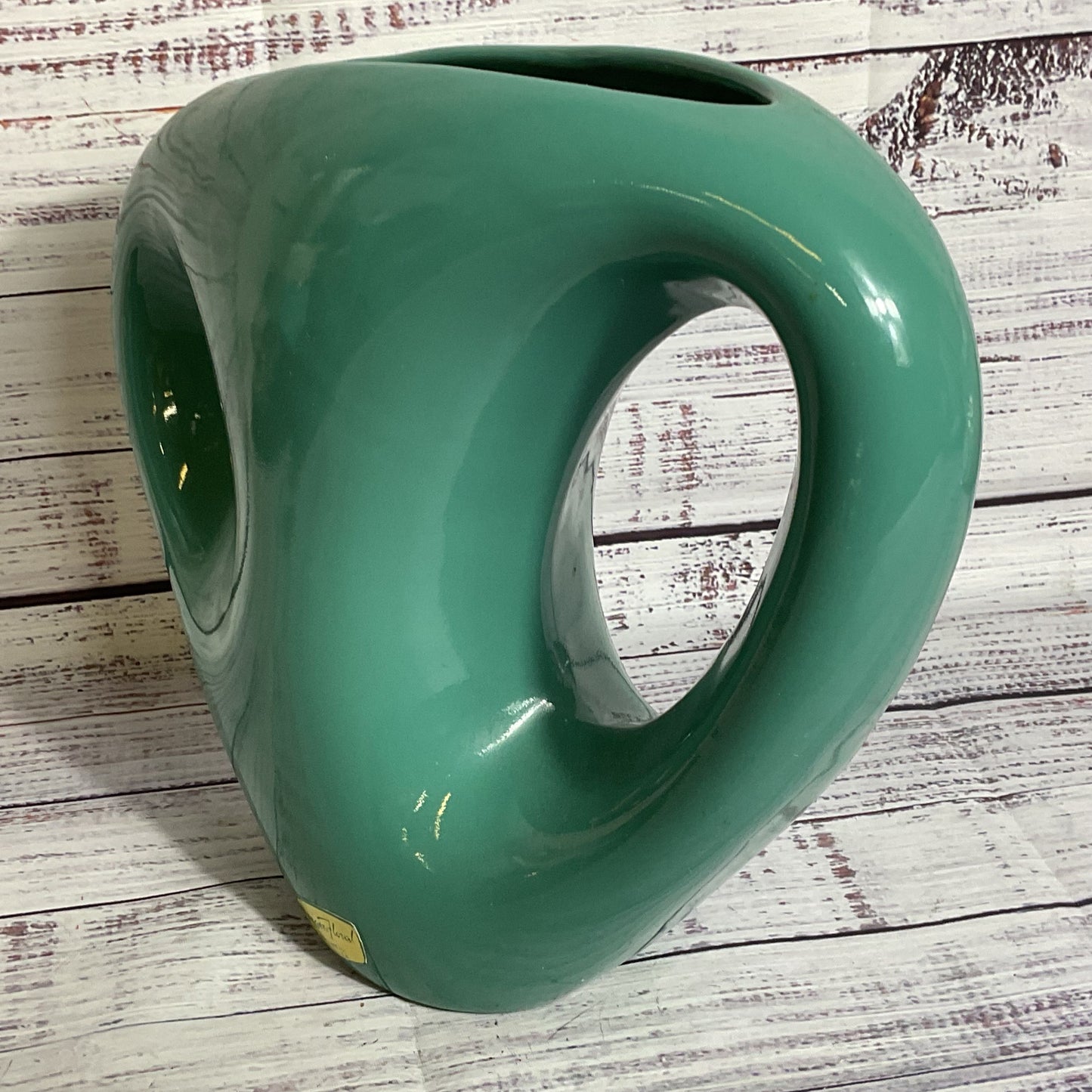 VTG. HAEGER Floral Green Abstract Decorative Vase- 9"