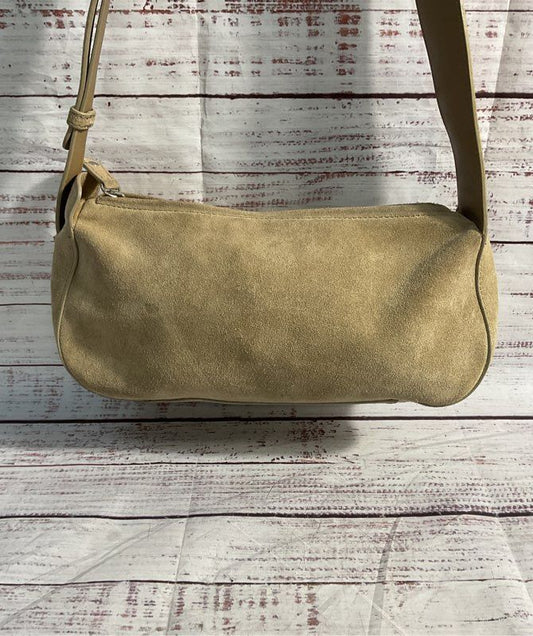 Women's Flattered Leather Suede Beige Shoulder Bag