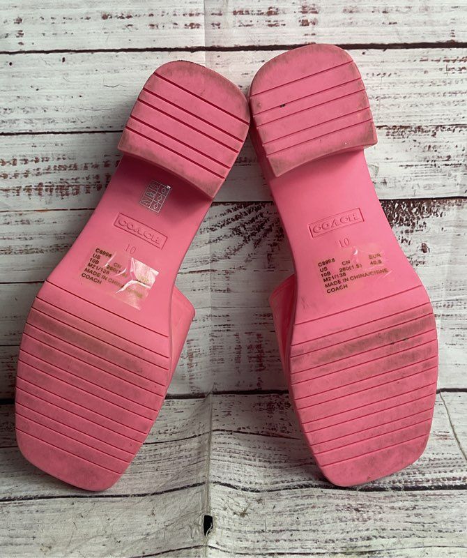 Coach Scarlett Rubber Sandals Pink 10
