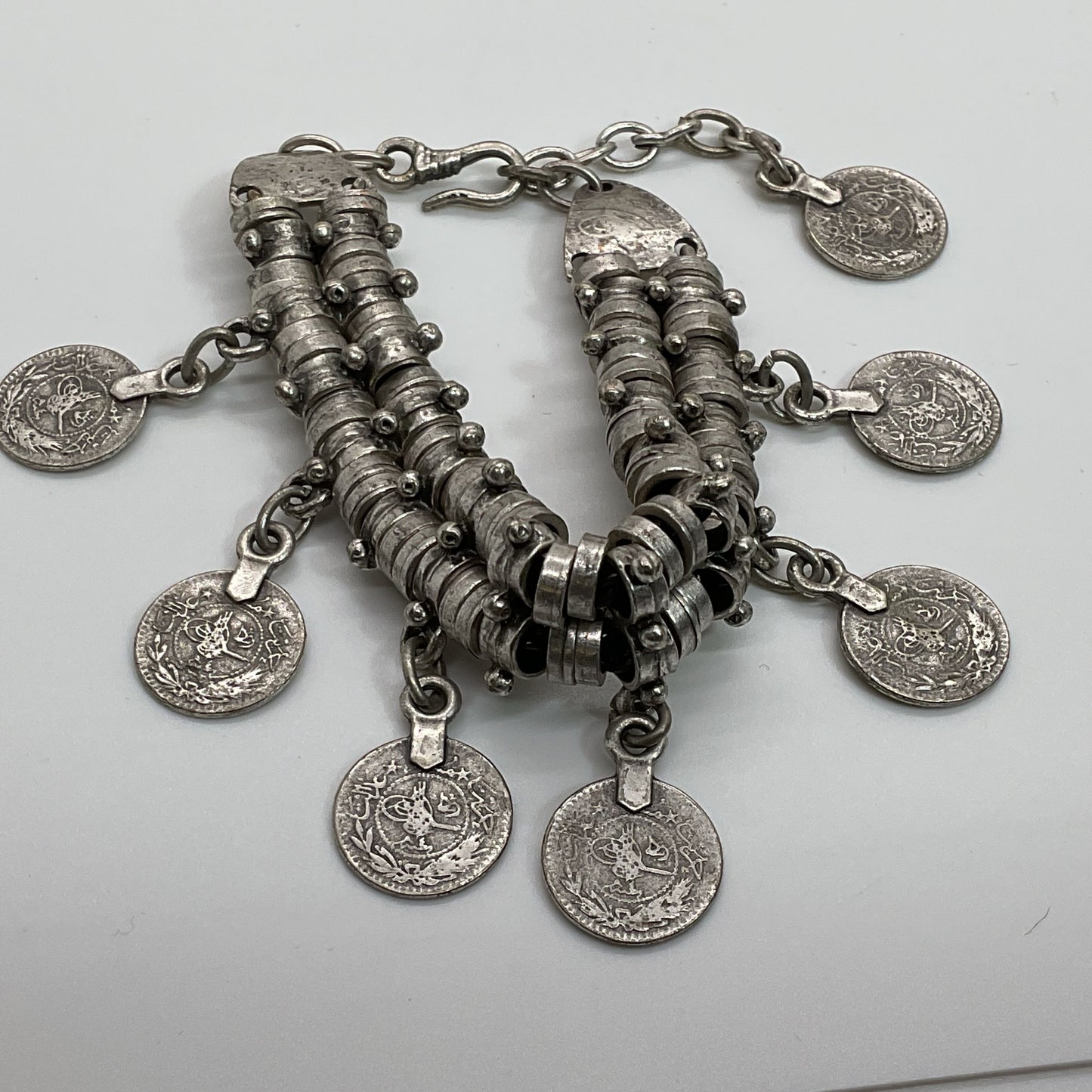 VTG./ANTIQUE Ottoman Empire Turkish Coin Bracelet- 8"