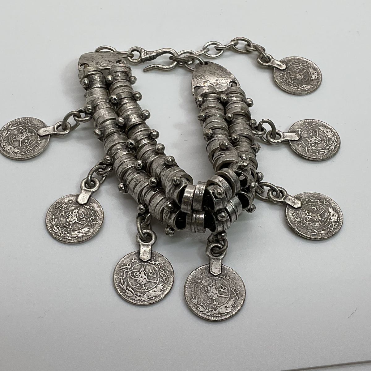 VTG./ANTIQUE Ottoman Empire Turkish Coin Bracelet- 8"