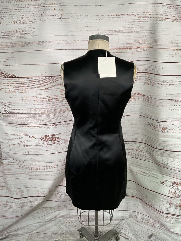 NWT The Row Women's Black Lafran Short Button Vest Dress Size 10