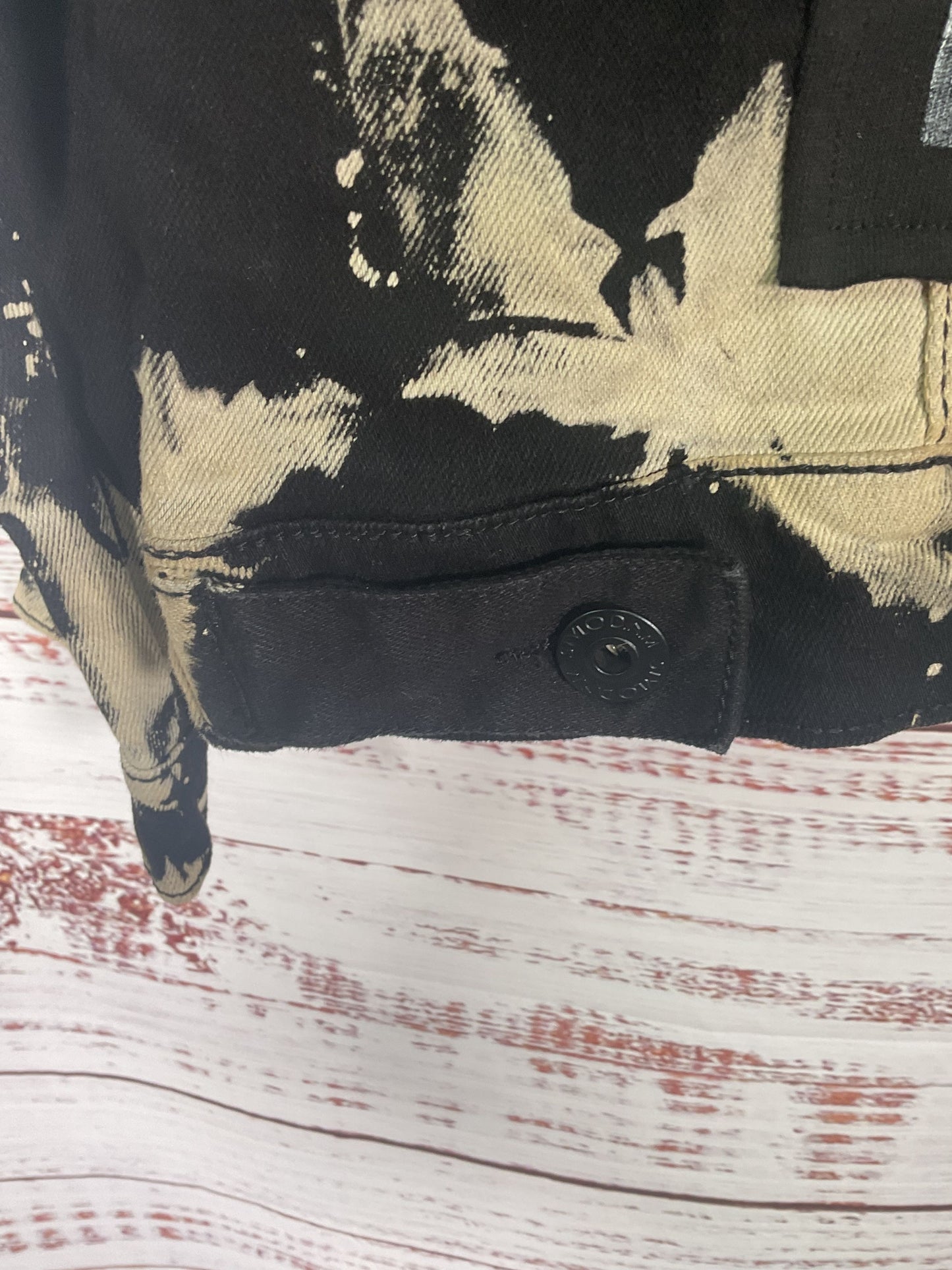 CAYA Black and Beige Denim Jacket with Custom Selena Patch - Size S