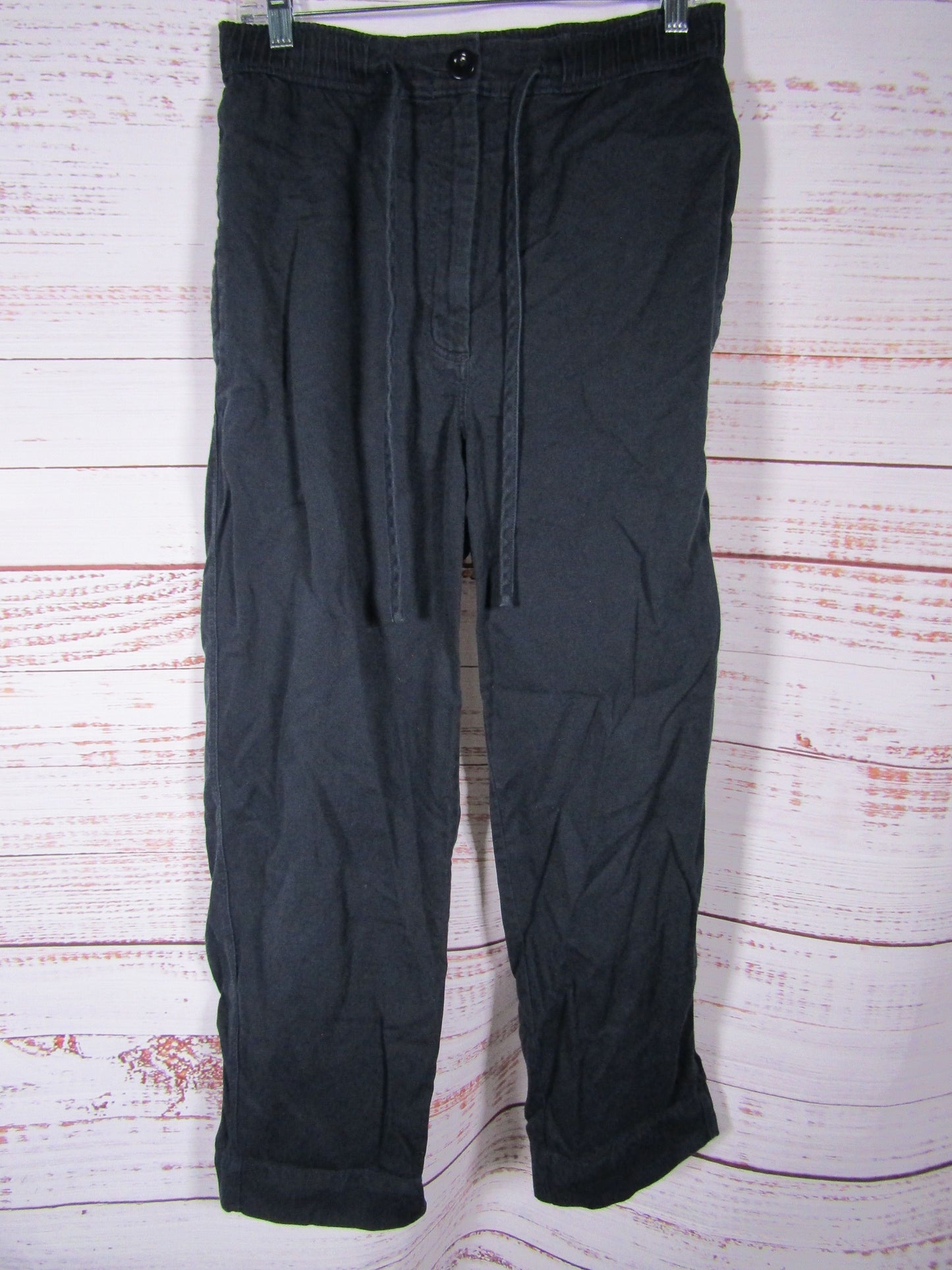 COS Women's Navy Blue Cotton Linen Blend Jogger Pants Size 38