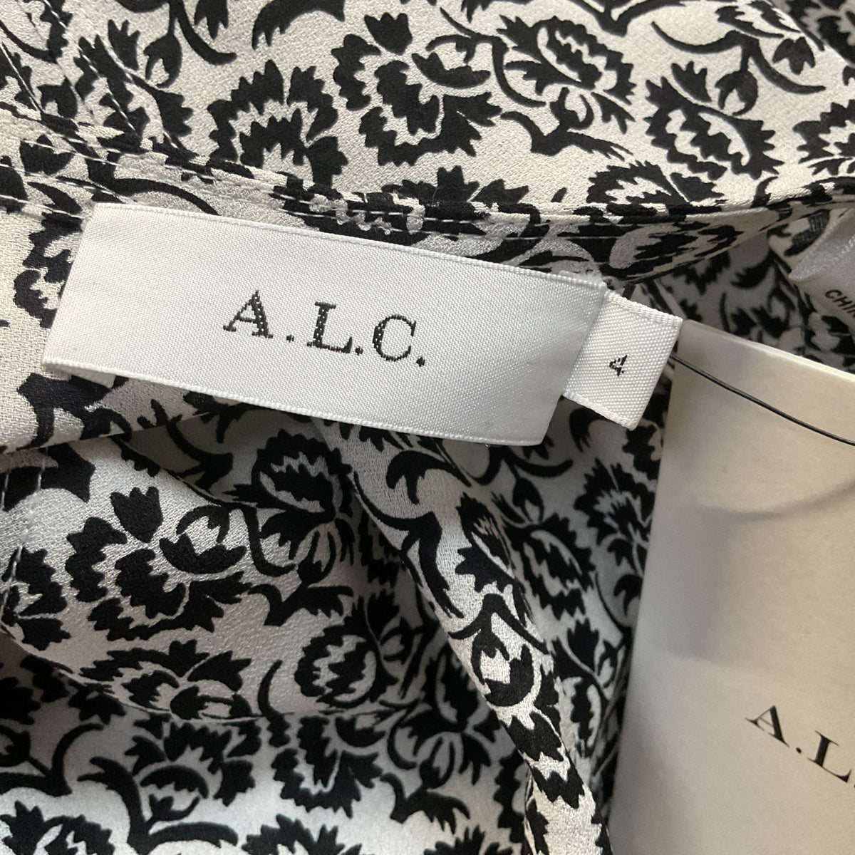 NWT A.P.C Whitney White with Black Print Women's Wrap Dress- SZ 4 (RETAIL $495)