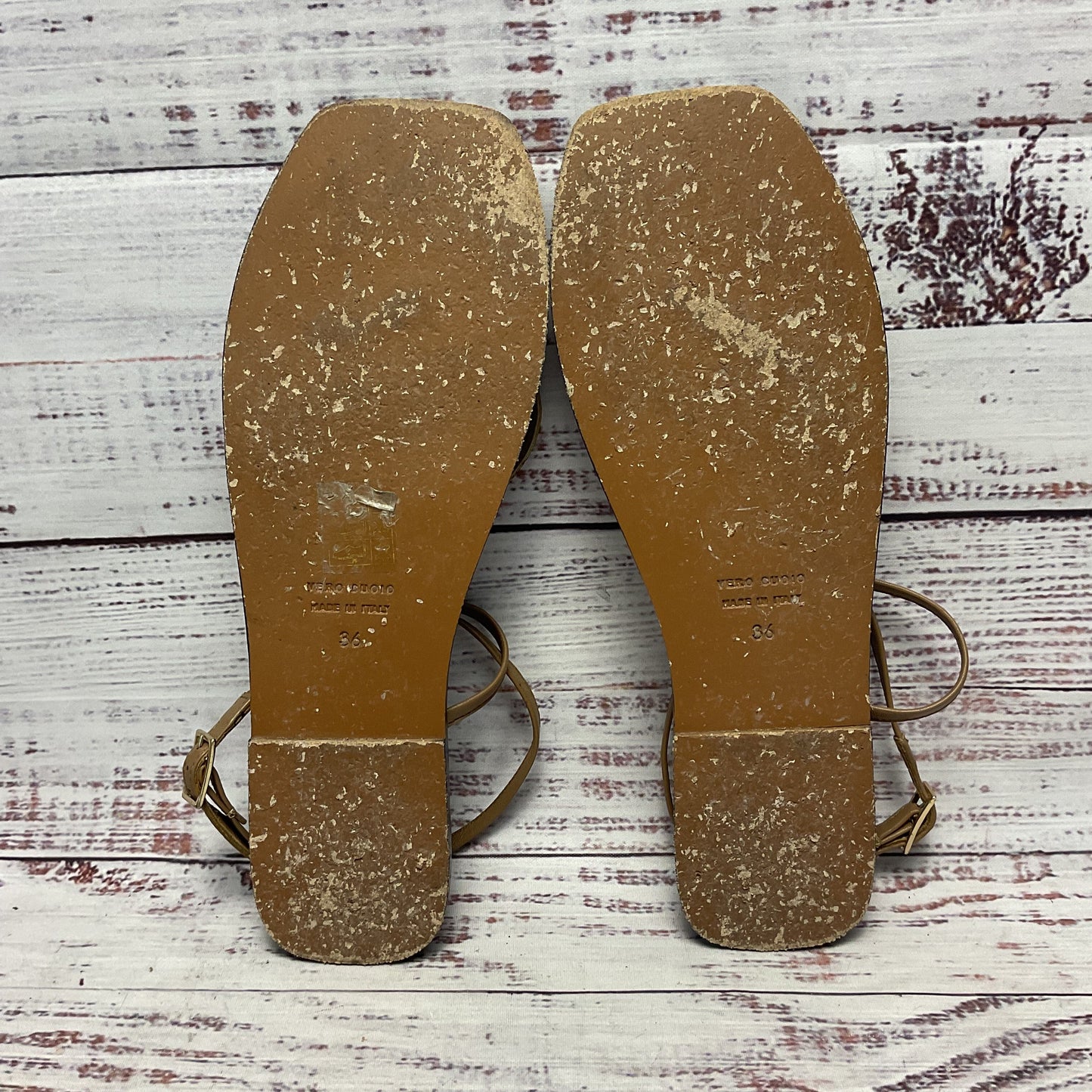 ATP Atelier All Tomorrow's Parties Ateliers Brown Leather Sandals Flat Women Sz6