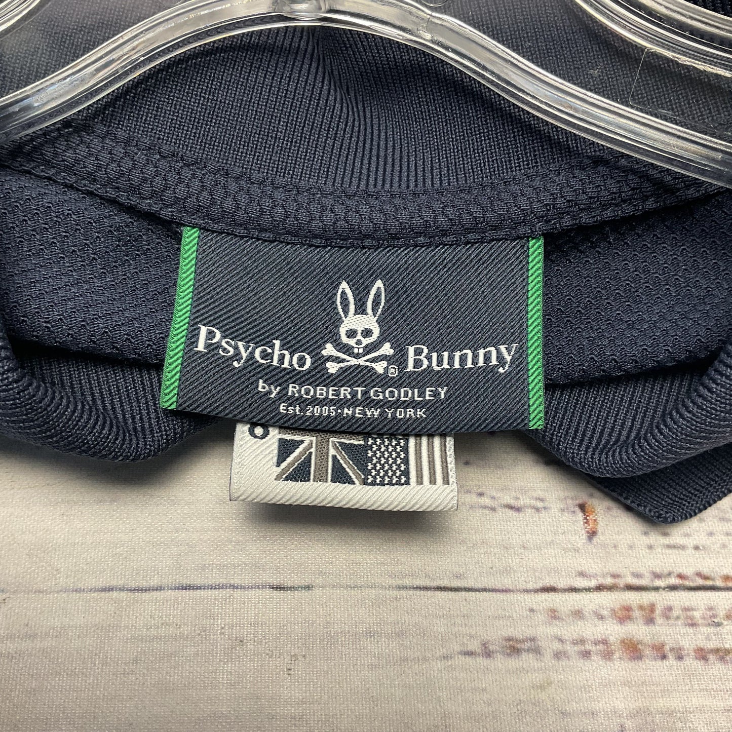 Psycho Bunny Navy Blue Pique Polo Shirt - Size 6 - L