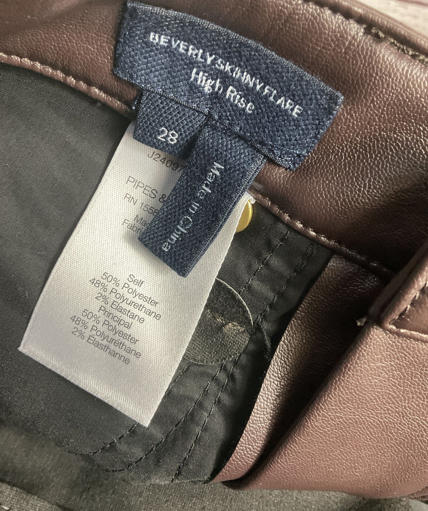 Veronica Beard Beverly High-Rise Skinny Flared Pants Brown 28