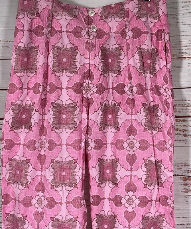 Antik Batik Trousers Tereza Printed Cotton Poplin Pants Pink 42/L
