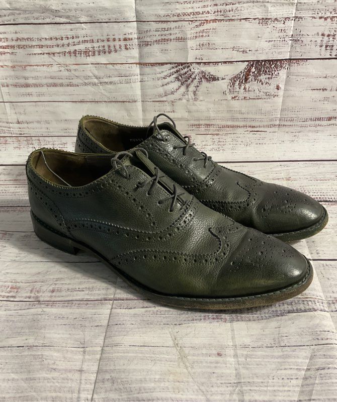 Paul Smith Men's Wingtip Green Leather Oxford Dress Shoes Size 10