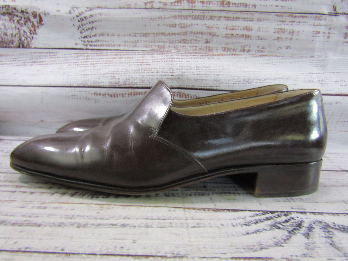 Vintage Mauri Men's Brown Leather Loafers Size 7.5 Made in Italy
