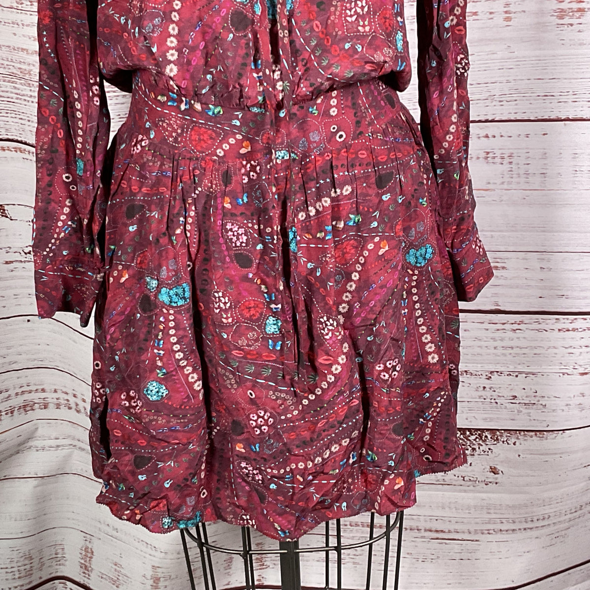 ZADIG & VOLTAIRE Women's Burgundy Elastic Waist Dress- SZ M
