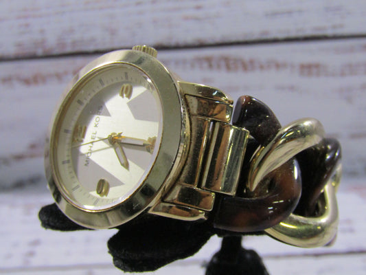 Michael Kors MK-4266 Women's Gold Tone Stainless Steel Tortoise Quartz Watch