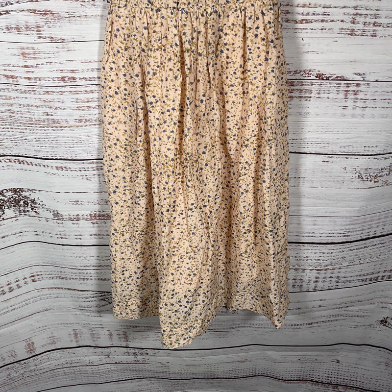 NWT Mirth Krabi Crossover Champagne Floral Print Short Sleeve Dress - Size M