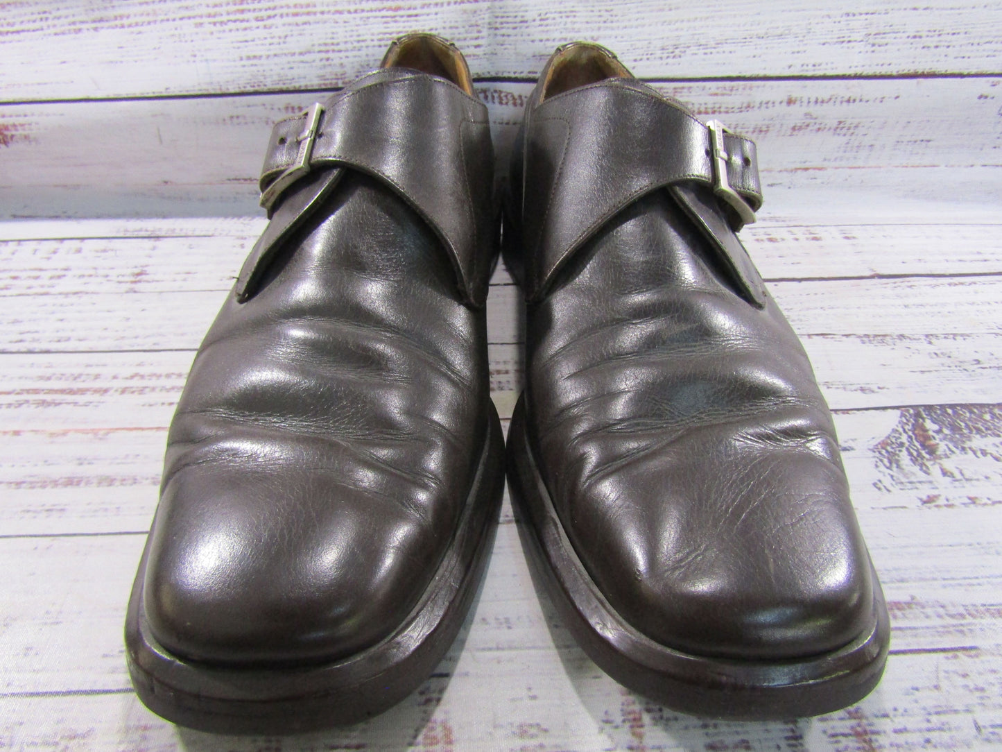Bally Terni Men's Brown Leather Monk Strap Loafers Size 11 Made in Italy