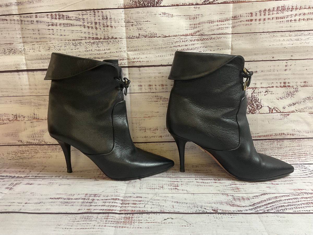Aquazzura Black Pointed Toe Heel Boots Women 37