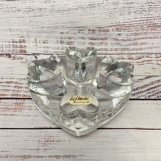 Bel Mondo Heart Shaped Art Glass Tea Light Candle Tea Pot Coffee Warmer