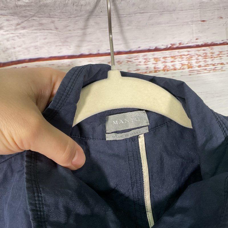 Mantu Navy Double Breasted Utility Jacket Made in Italy (Size in Description)