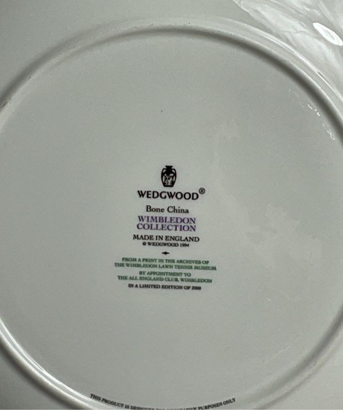 Wedgwood Limited Edition Wimbledon 1994 Collection Plate