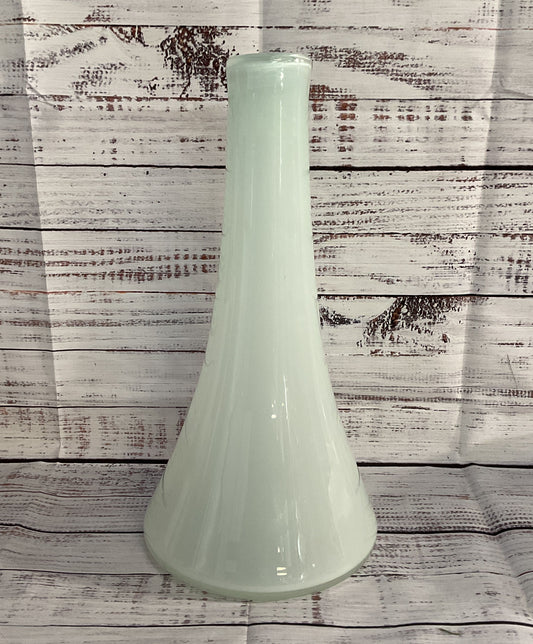 Hand Blown Modern Milk Vase Signed Cream White