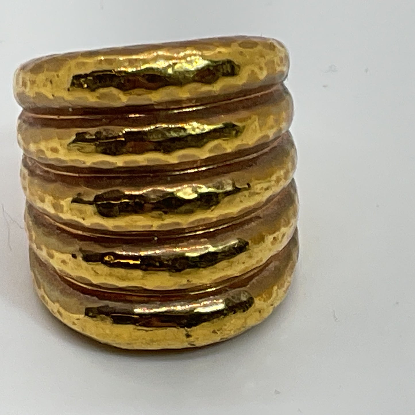 VTG. Gold Tone Brass Statement Ring- SZ 8