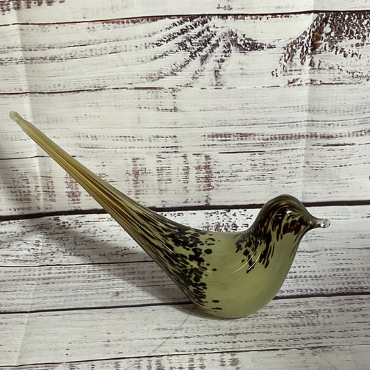 VTG. WEDGEWOOD England Speckled Glass Bird Figurine- 9"