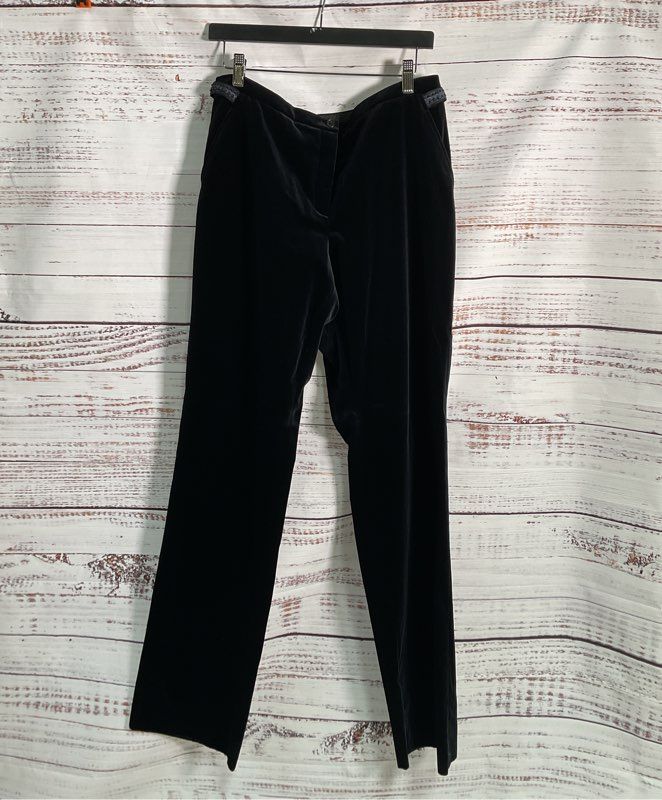 Women's Faconnable Black Velvet Pants Size 12