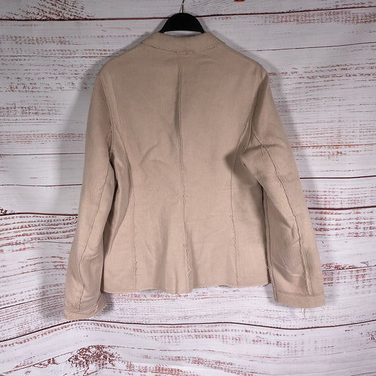 Armani Collezioni Tan 2 Button Raw Edge Wool Blazer Jacket - Size 12