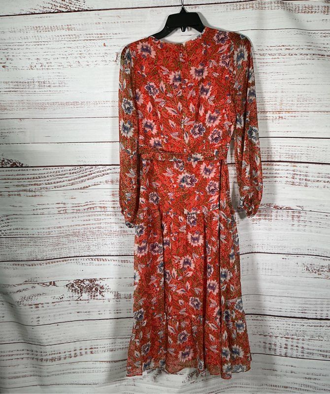 NWT Sam Edelman Orange Print Wrap Dress Size 0 Retail $168