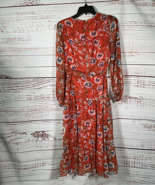 NWT Sam Edelman Orange Print Wrap Dress Size 0 Retail $168