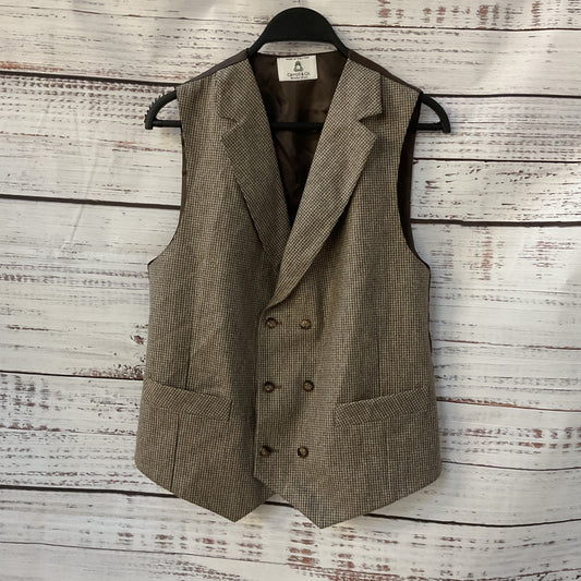 Carroll & Co Tweed Hounds Tooth Double Breasted Vest - Size 48 IT 38 US