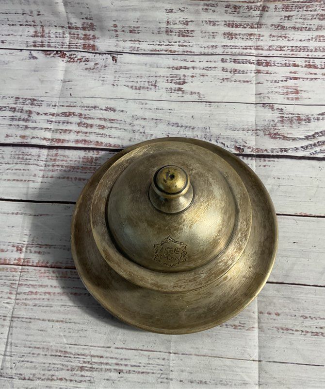 Vintage Silverplated Metal Butter Dish? With Engraving 6"x 3.5"