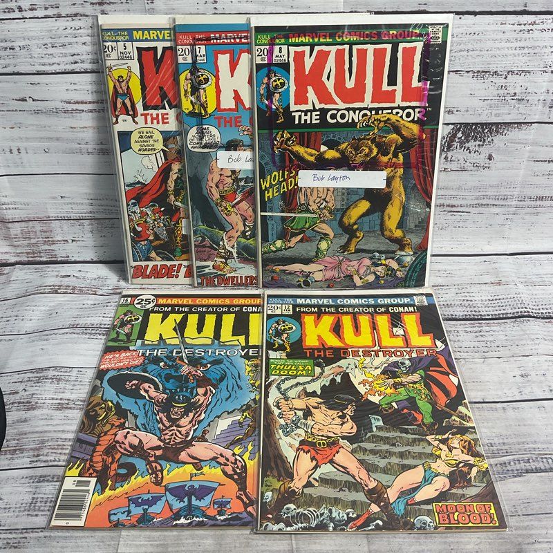 Lot Of 5 Vtg. Kull The Destroyer #5 7 8 16 12 Marvel Comics Ungraded