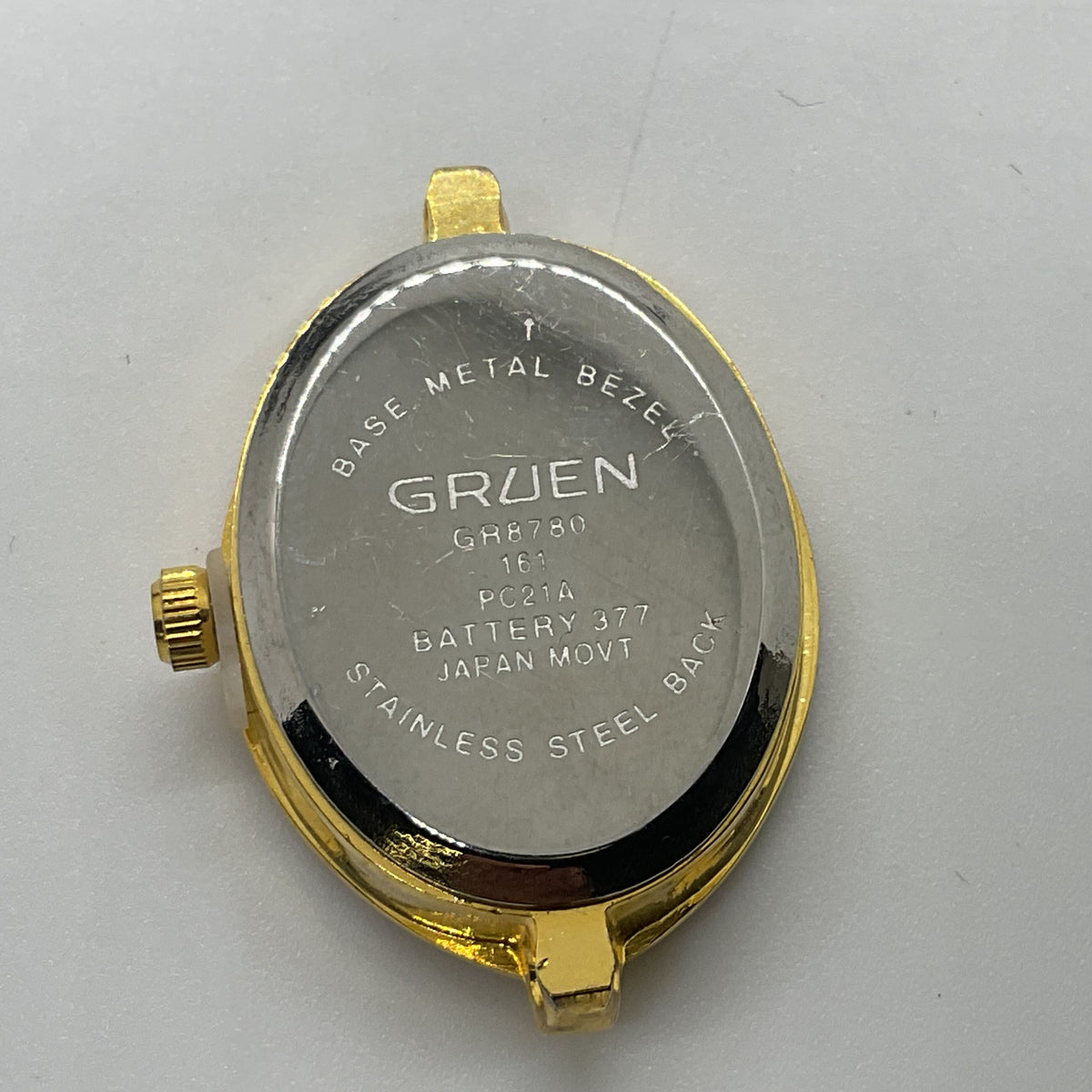 GRUEN 8780 Women's Gold Tone Mother of Pearl Face Marcasite Watch- NO BAND