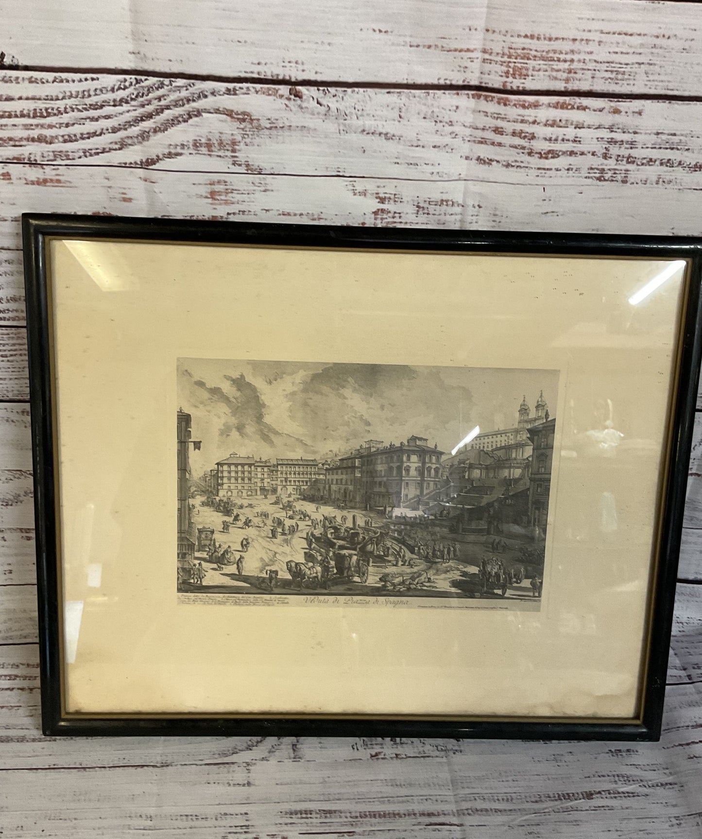 Veduta Di Piazza Di Spagna Etching Print by Giovanni Battista Piranesi Framed