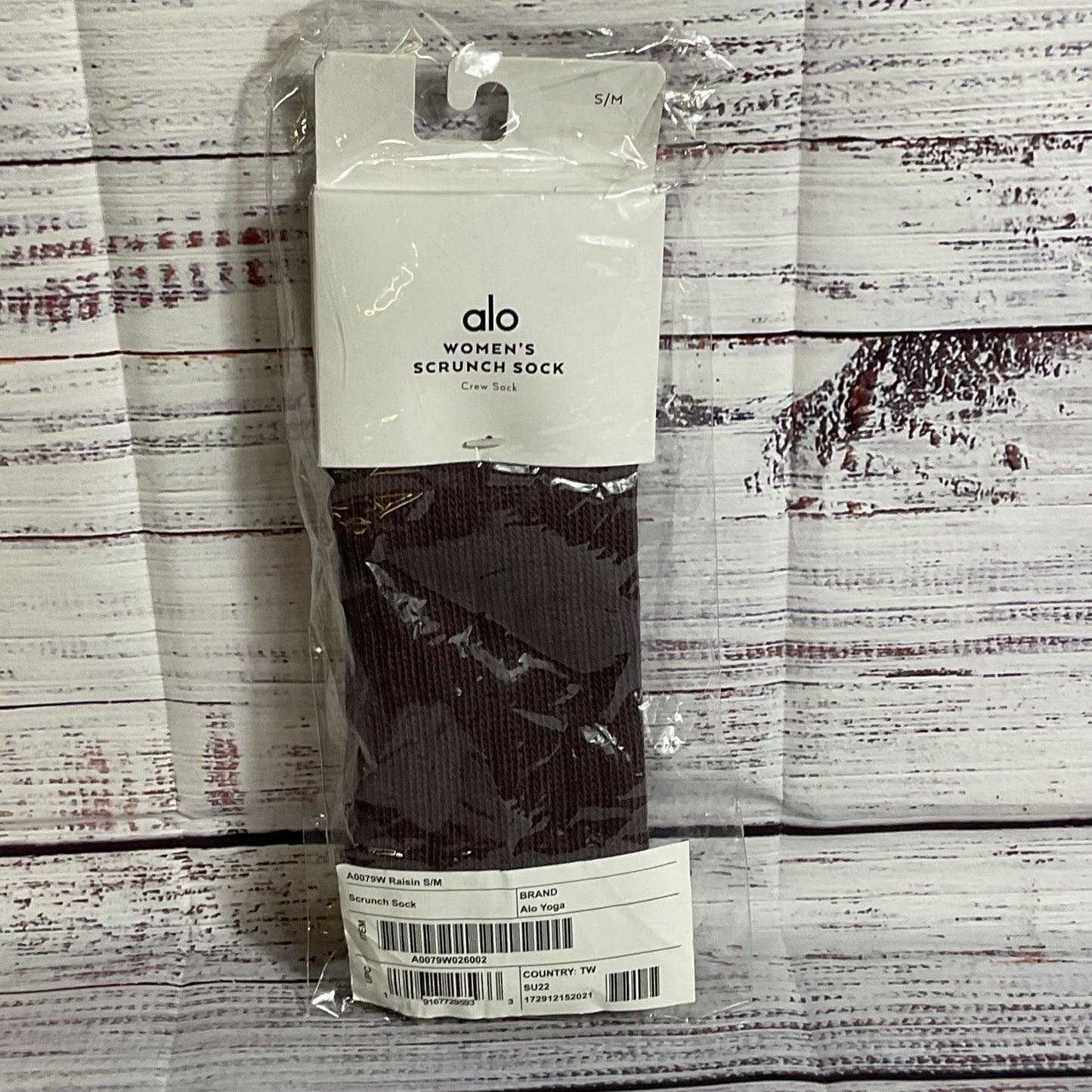 NEW ALO Women's Brown Scrunch Crew Socks- SZ S/M