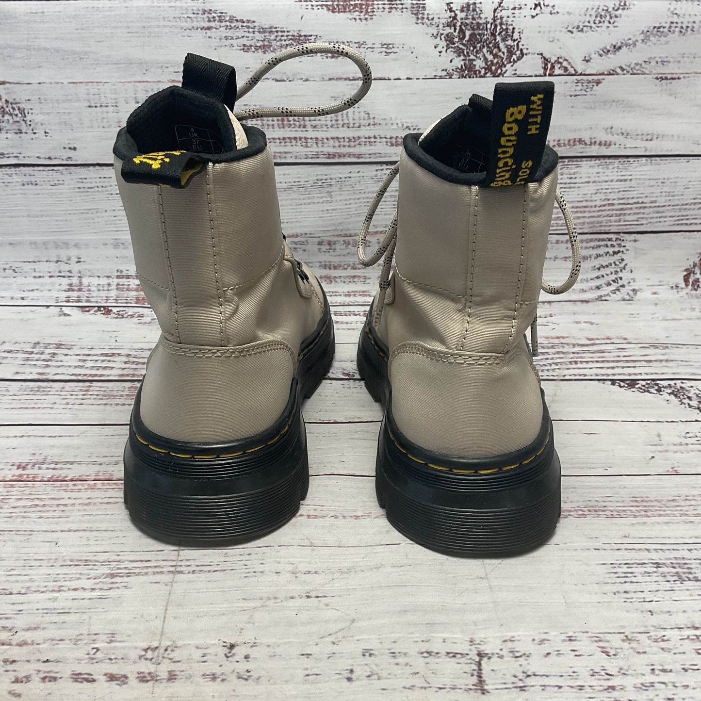 Dr. Martens Combs W Taupe Polytwill Combat Boot Women Size 6