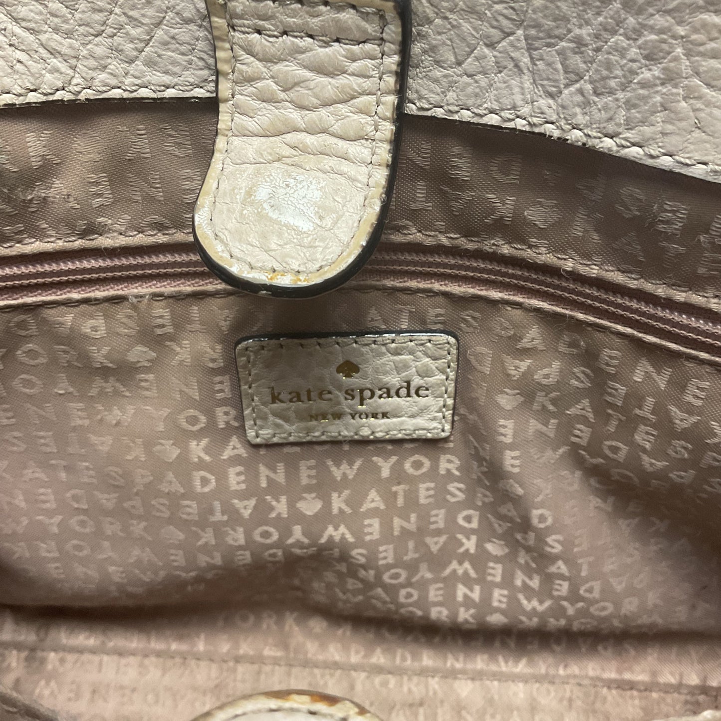 Kate Spade Warm Beige Leather Satchel/Top Handle Bag Purse