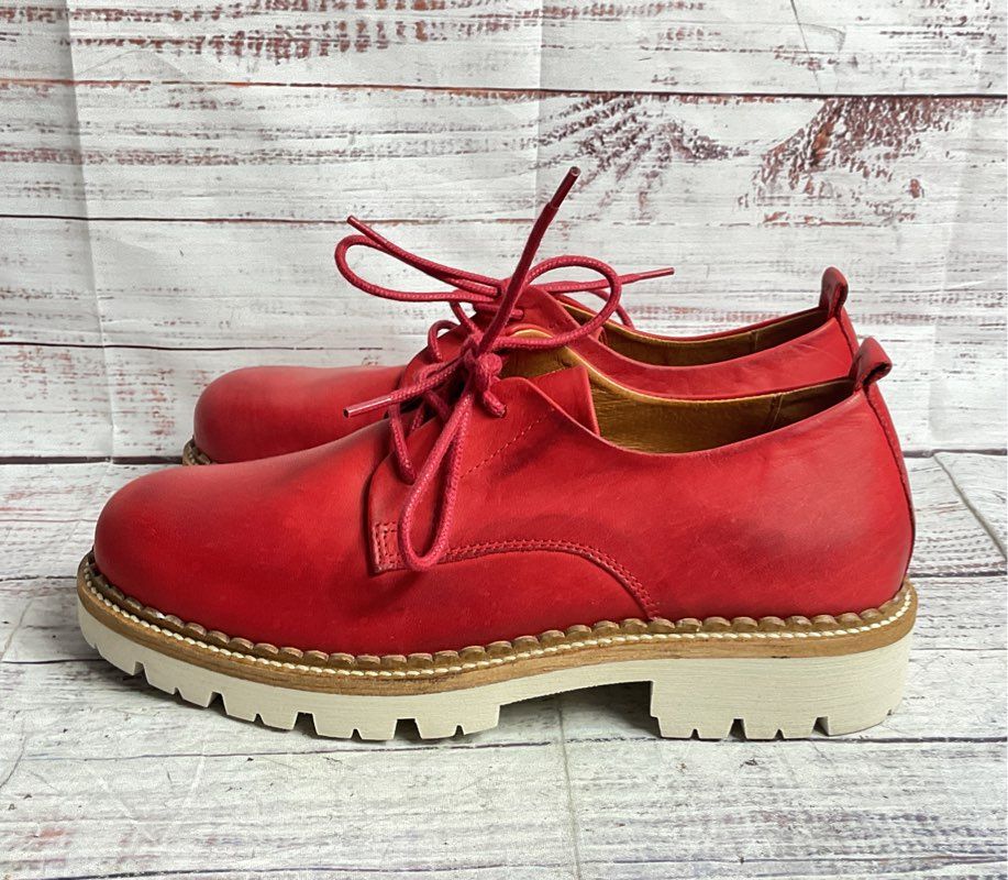 Miz Mooz Leather Wren Oxfords Red 6.5
