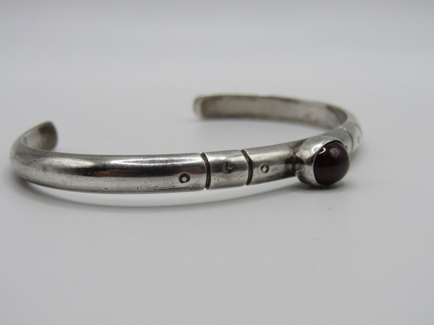 Mary Ann Katke Sterling Silver Rhodolite Garnet Cuff Bracelet