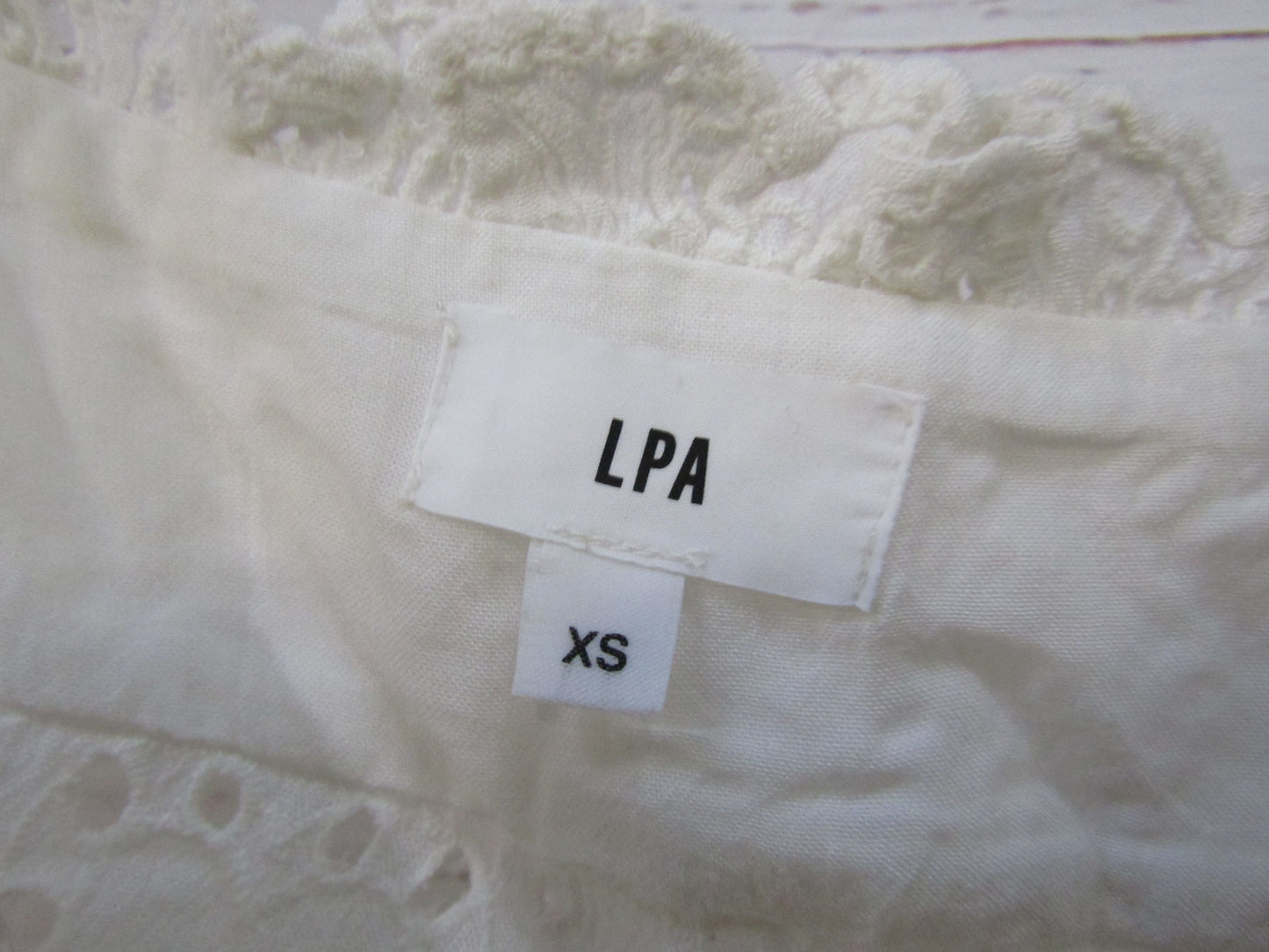 LPA Ella Women's Coconut Milk White Eyelet Embroidered Tank Blouse Size XS